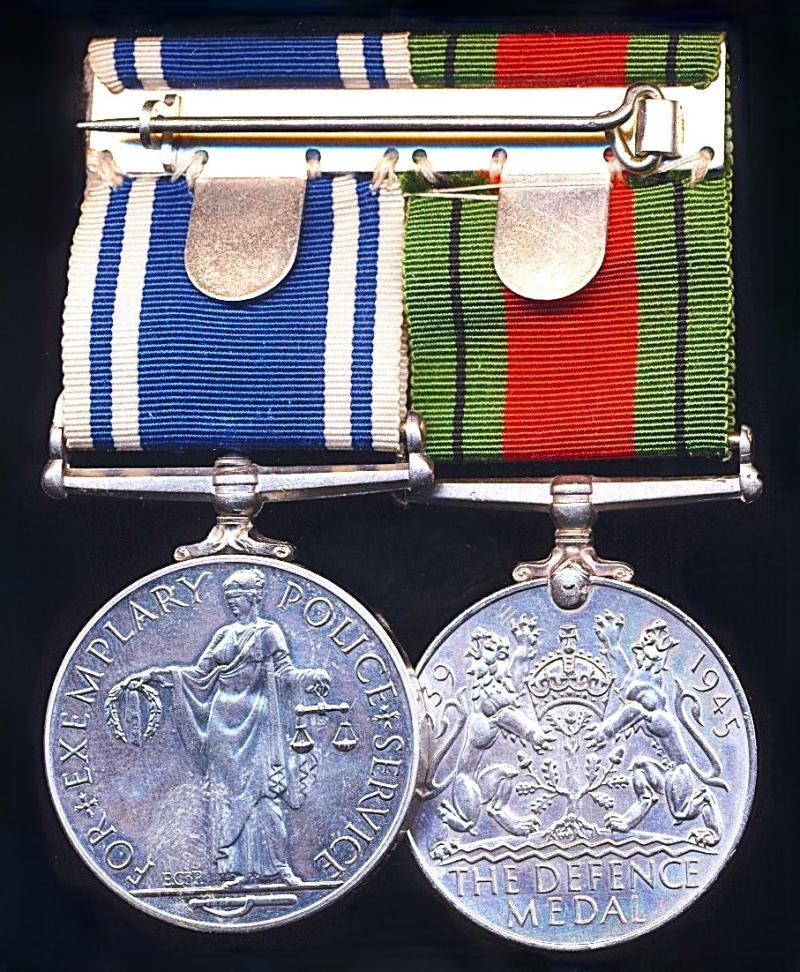A Metropolitan Police Second World War 'Home Defence' and Police Long service medal pair: Sergeant Frederick Denis Plummer, Metropolitan Police — image 3