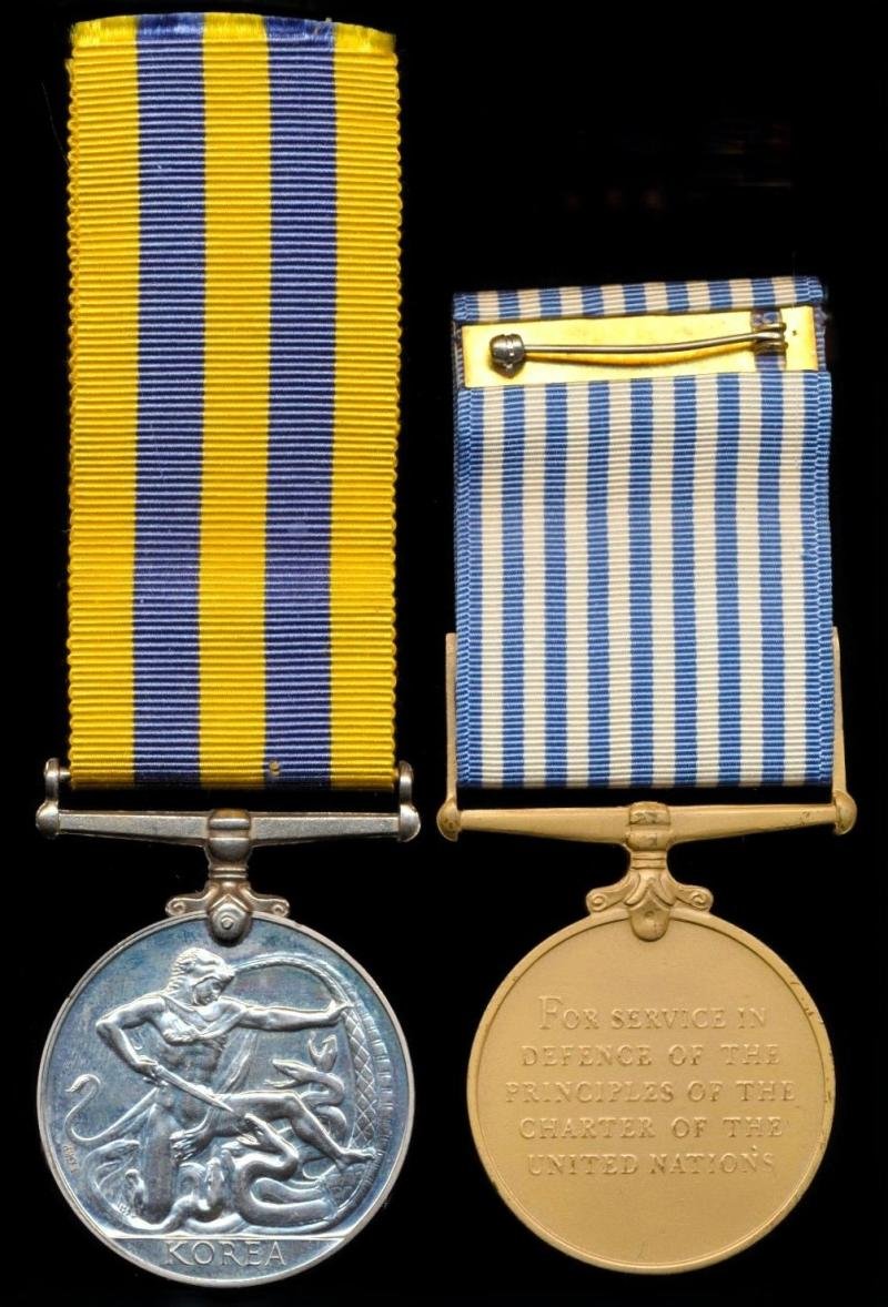 An Infantryman casualty campaign medal pair for the Korean War, to a soldier who later died in Germany: Private Raymond Heslop, 1st Battalion King's Shropshire Light Infantry — image 3