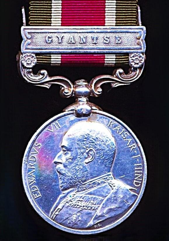 Tibet Medal 1903-04. Silver issue with clasp 'Gyantse' (2534 Naick Goria Gurung 8th Gurkha Rifles) — image 2