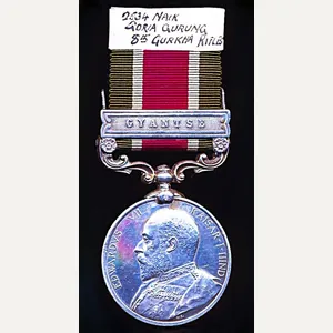 Tibet Medal 1903-04. Silver issue with clasp 'Gyantse' (2534 Naick …