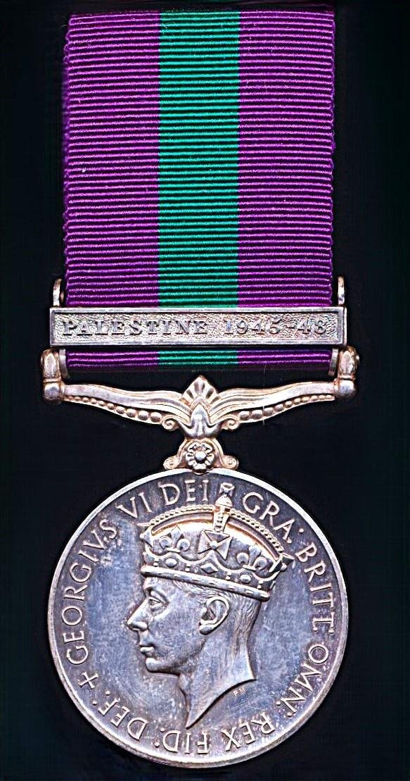 General Service 1918-62, GVI 2nd issue with clasp 'Palestine 1945-48' (41728 Pte. Kimani Kanyuke. E.A.A.S.C.) — image 2