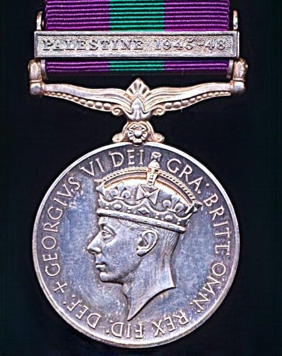 General Service 1918-62, GVI 2nd issue with clasp 'Palestine 1945-48' (41728 Pte. Kimani Kanyuke. E.A.A.S.C.) — image 3