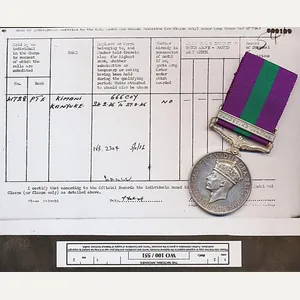 General Service 1918-62, GVI 2nd issue with clasp 'Palestine 1945-48' …