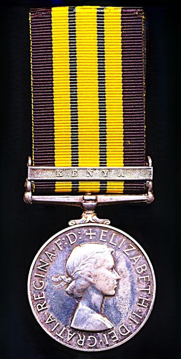 Africa General Service Medal 1902-56. EIIR issue with clasp 'Kenya' (N.45361 Pte. Jakalia Lawi. E.A.A.S.C.)