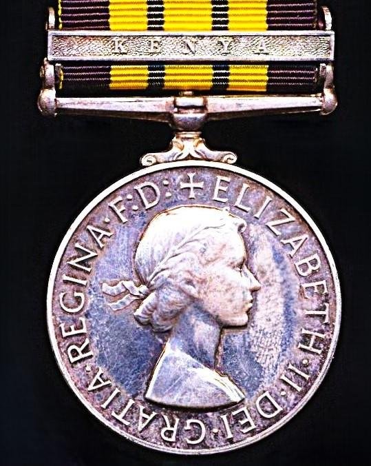Africa General Service Medal 1902-56. EIIR issue with clasp 'Kenya' (N.45361 Pte. Jakalia Lawi. E.A.A.S.C.) — image 2