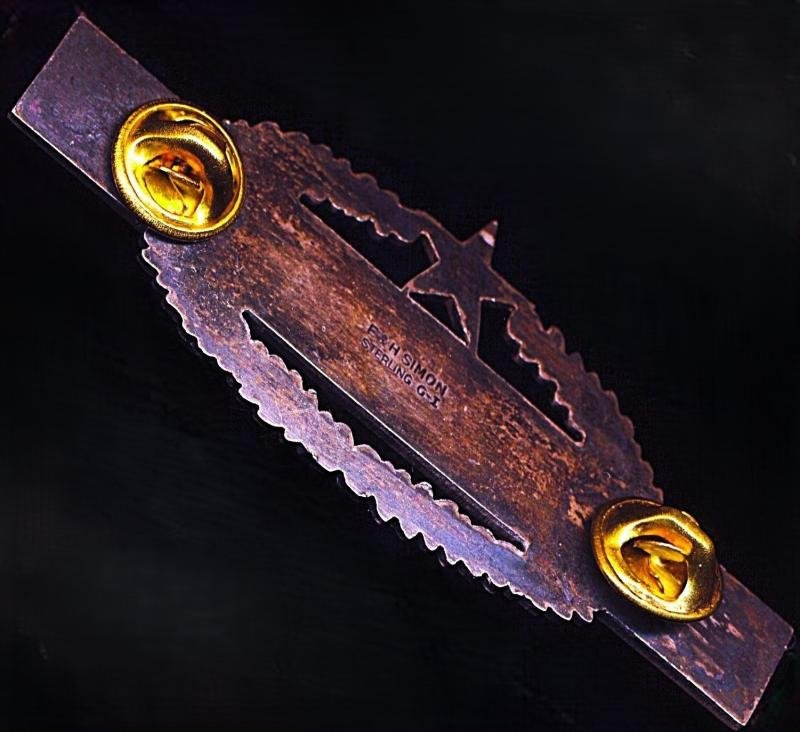 United States Army: Combat Infantryman Badge (CIB). Sterling silver issue. With 'Silver' Star for Second Award (qualifying in two different wars). Korean & Vietnam War issue (circa 1950-1968) — image 2