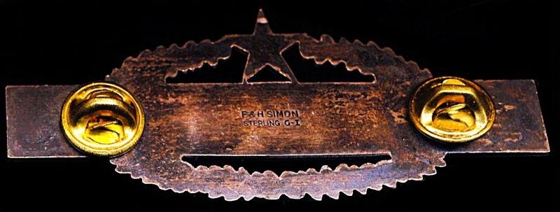 United States Army: Combat Infantryman Badge (CIB). Sterling silver issue. With 'Silver' Star for Second Award (qualifying in two different wars). Korean & Vietnam War issue (circa 1950-1968) — image 4