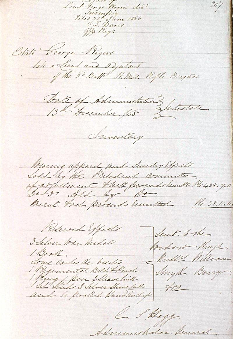 A 'Rifle Brigade' Officer & Veteran of the Crimea and Indian Mutiny who died at Mussoorie in the 'Himalayan Hills' in 1865: Lieutenant & Adjutant George Rogers, 2nd Battalion Rifle Brigade — image 5