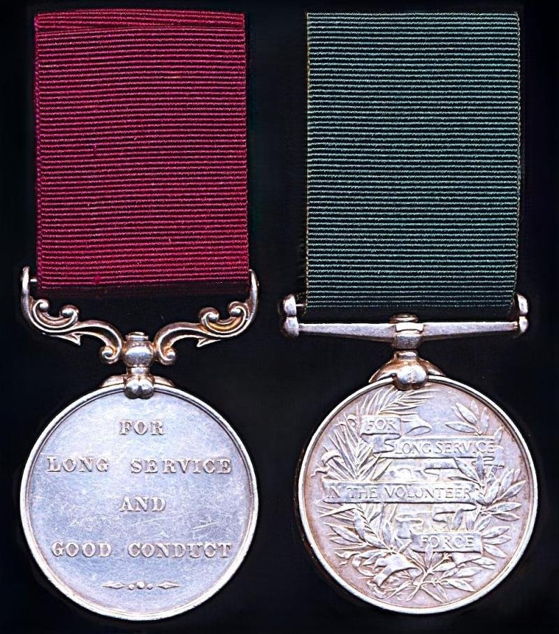 An unusual pair of Long Service medals for service in Simla, the Summer-Capital, of British India: Captain Thomas George Sparkes, Army Service Corps, late Simla Volunteer Rifles, Office of the Adjutant General's Office in India, & Royal Horse Artillery — image 3