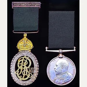 A Scottish Railyman's Indian Volunteer Long Service medal pair: Honorary …