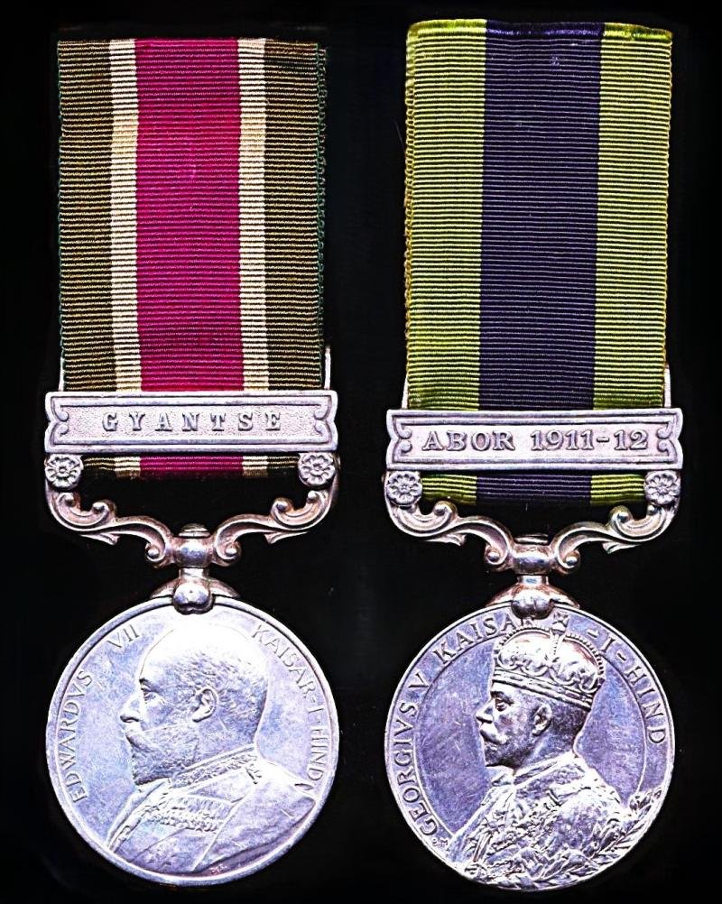 A 'Mountains & Jungles; Indian campaign medal pair: Havildar Jhanda Singh, 32nd Sikh Pioneers, Indian Army