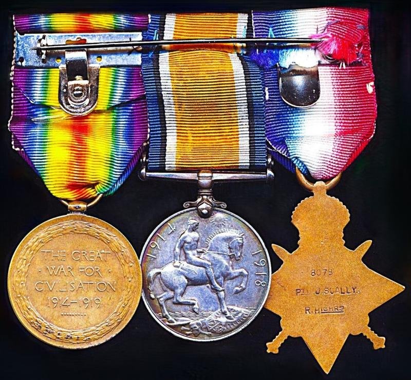 Scot's Wha Hae & 'True-Grit' Personified' - a Mons 1914 Star Trio - to a 'Bayonet Fighter' of the Great War, who was wounded multiple occasions: Private John Scally, 1st Battalion Royal Highlanders (Black Watch) — image 2