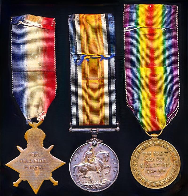 A 'Chilbolton' former Hussar & later Black Watch 'Jock' Killed-in-Action medal group of 3: Private William Fisher, 1st Battalion Royal Highlanders (Black Watch) — image 2