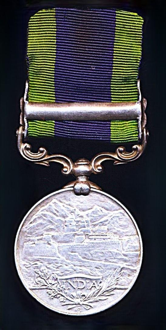 India General Service Medal 1908-35. GV issue 2nd type with clasp 'Mohmand 1933' (10354 Sep. Budh Singh, 5-12 F.F.R.) — image 3