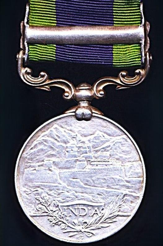 India General Service Medal 1908-35. GV issue 2nd type with clasp 'Mohmand 1933' (10354 Sep. Budh Singh, 5-12 F.F.R.) — image 4