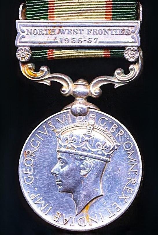 India General Service Medal 1936-39: With clasp 'North West Frontier 1936-37' (4318 Sepoy Said Hassan S.W. Scouts.) — image 2