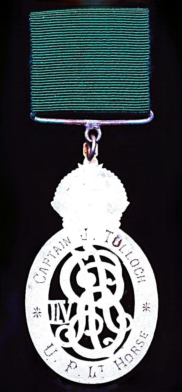 Indian Volunteer Forces Officers Decoration,. EDVII issue (Captain J. Tulloch, U.P. Lt. Horse) — image 3