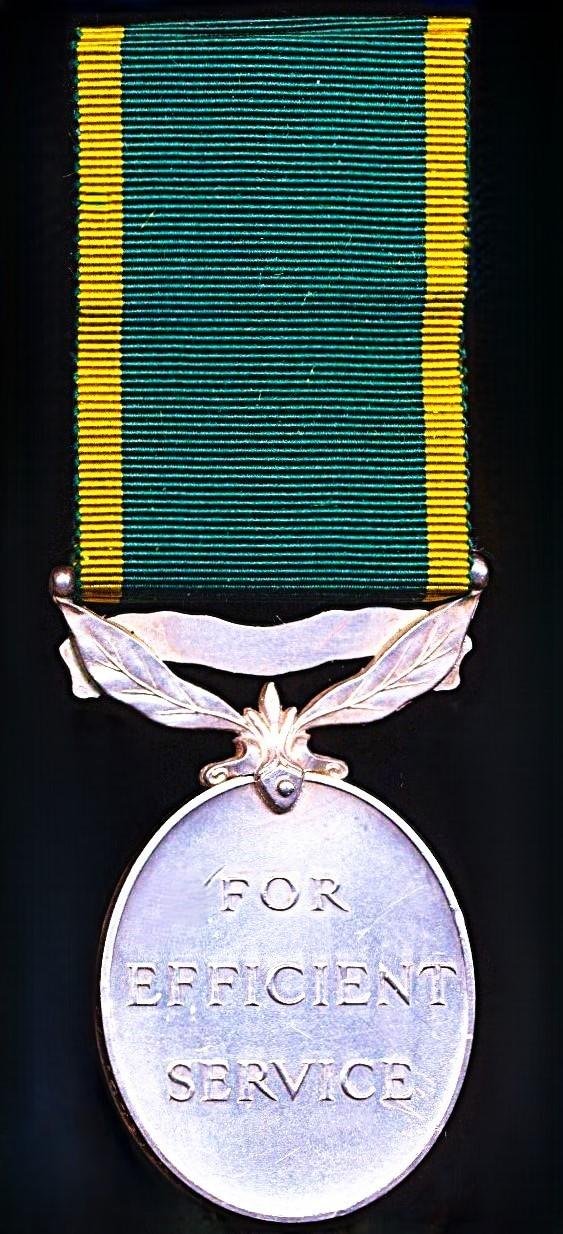 Efficiency Medal. GVI issue, 1st type obverse legend with 'Territorial' bar (6207127. Pte. R.J. Tapsfield. MX.) — image 3