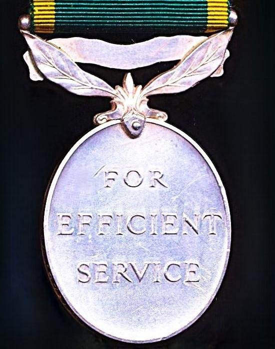 Efficiency Medal. GVI issue, 1st type obverse legend with 'Territorial' bar (6207127. Pte. R.J. Tapsfield. MX.) — image 4