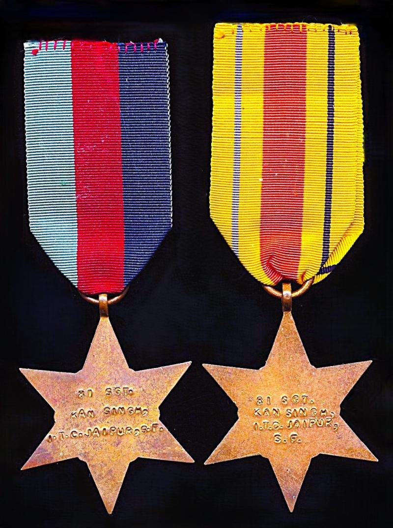 An Indian Army State Forces Second World War North Africa campaign service medal pair: Sergeant Kan Singh, I.T.C. Jaipur, State Forcesodphur State Forces — image 3