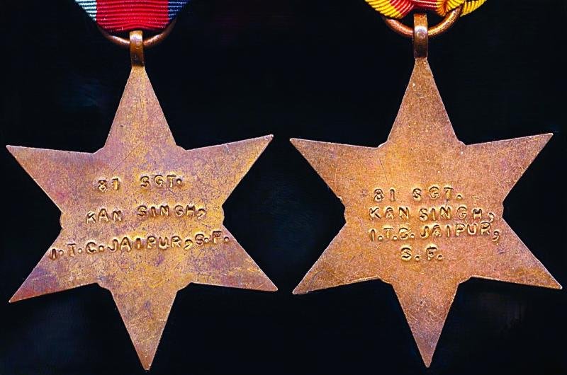 An Indian Army State Forces Second World War North Africa campaign service medal pair: Sergeant Kan Singh, I.T.C. Jaipur, State Forcesodphur State Forces — image 4