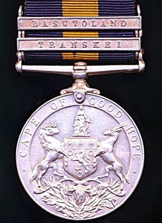 Cape of Good Hope General Service Medal 1880-97. With 2 x clasps 'Transkei', & 'Basutoland' (Tpr. W. Philpot. Nesbitt's L. Hse) — image 2
