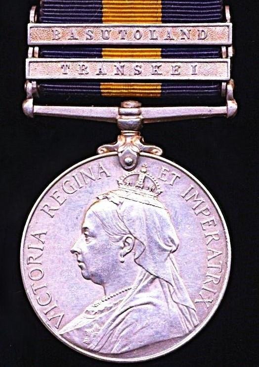 Cape of Good Hope General Service Medal 1880-97. With 2 x clasps 'Transkei', & 'Basutoland' (Tpr. W. Philpot. Nesbitt's L. Hse) — image 4