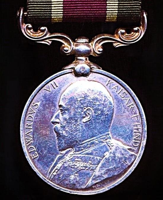 Tibet Medal 1903-04. Silver issue. No clasp (2999 Sapper Murisami 12 Co 2nd Q.O. S. & M.) — image 2