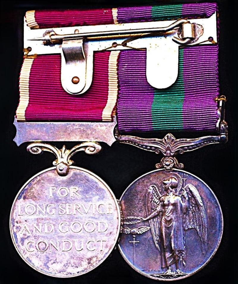 A Bingley (Yorkshire) interest General Service Medal & Long Service medal pair: Staff Sergeant Major Ralph Garnett Halliday, Royal Army Pay Corps — image 2