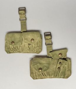 WW2 British, 1937 Pattern Webbing Cartridge Carriers, Dunkirk Era.