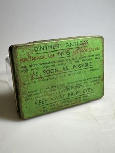 WW2 British, Army Issue, Ointment Anti-Gas No.6, Tube Variant Tin, …