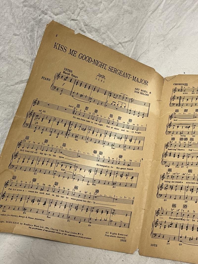 WW2 British, Sheet Music, 'Kiss Me Good-Night Sergeant-Major'. — image 2