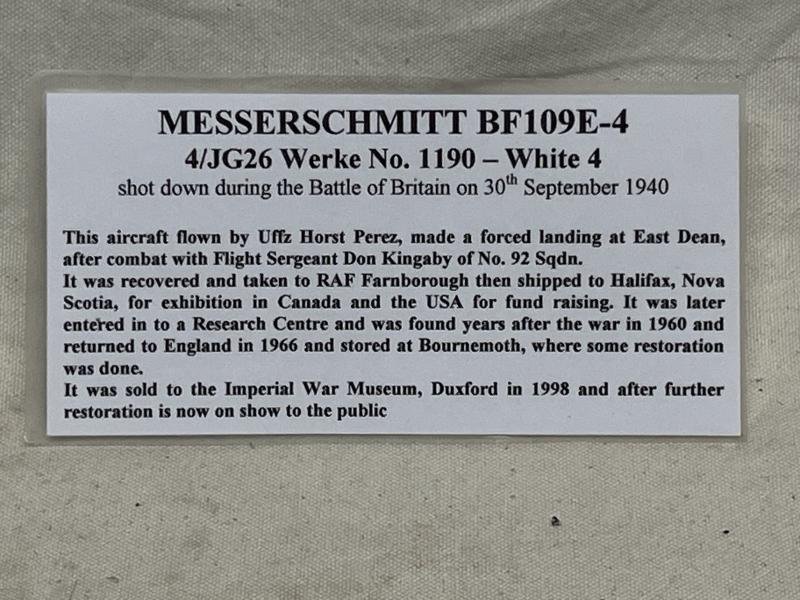 WW2 German, SUPER RARE & IMPORTANT, Duxford, Messerschmitt Me109E-4, 'White-4', Werk No. 1190, Relic Pieces. — image 10
