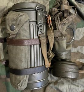 WW2 German Gas mask in tin