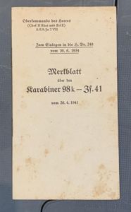 Rare K98 ZF41 Sharpshooter Pamphlet