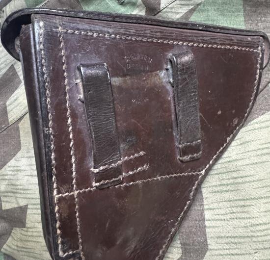 WW2 German P08 Luger Hardshell Leather Holster — image 6