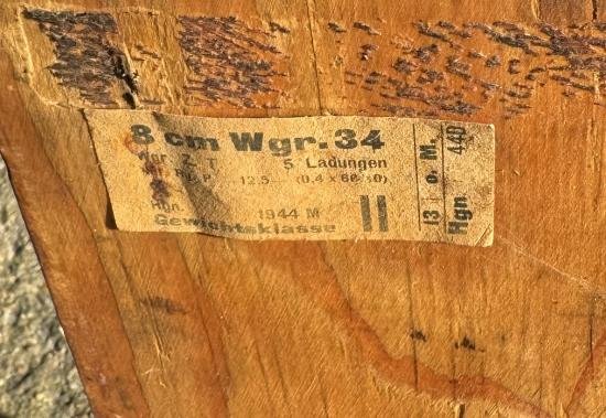 WW2 Inert German 8cm Mortar Round Box — image 8