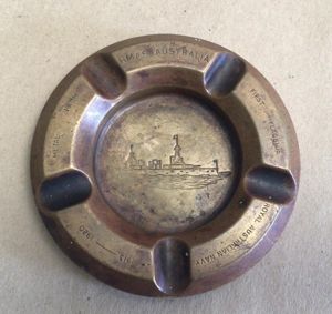 WW1 ashtray was made from brass salvaged from HMAS Australia