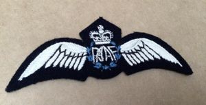 RAAF Pilot Wings- Queens Crown 1953-60's