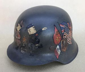 WW2 FFI (Free French Army) Victory Painted Souvenir German Helmet