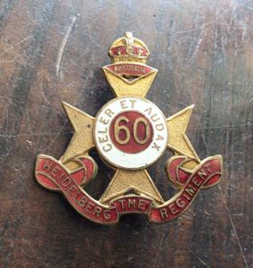 1930-42 60th Infantry Battalion Hat Badge