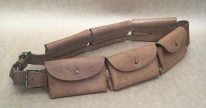 WW1 Rare Hotchkiss Machine Gun Ammunition Leather Bandolier - Dated …