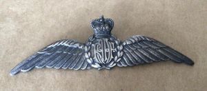 RAAF Sterling Silver Queens Crown Pilot Wings