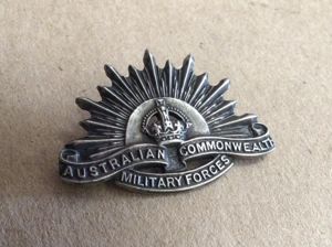 Australia WW2 Named Nurses Rising Sun Collar Badge