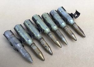 c. Vietnam War 20mm Drill Rounds in Link