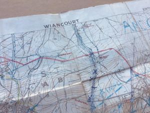 Australia WW1 28th Battalion Adjutants Map -Somme 1918