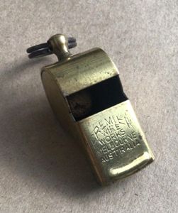 Australia WW2 Army Issue Pea Whistle - 1942