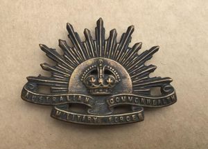 WW1 Rising Sun Hat Badge - UK Variant