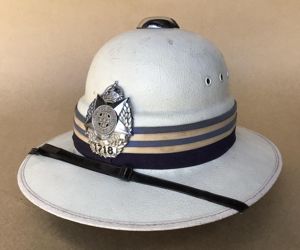 Original Australian Victoria Police Force Fiber Pith Helmet.