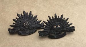 Australia WW1 Rising Sun Collar Badges